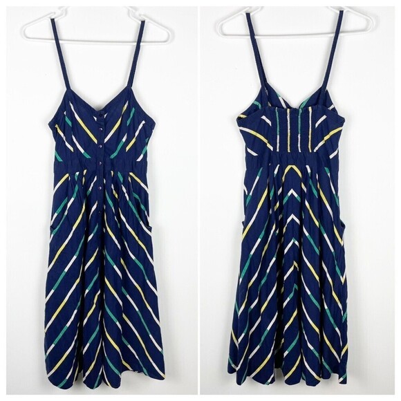 Urban Outfitters Dresses & Skirts - Urban Outfitters Cooperative Navy Blue Striped Midi Sundress Size 4 Pock…